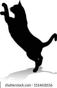 A silhouette cat pet animal detailed graphic