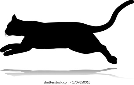 A silhouette cat pet animal detailed graphic