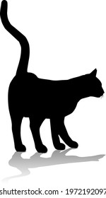 A silhouette cat pet animal detailed graphic