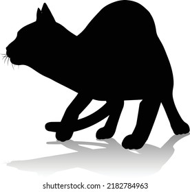 A silhouette cat pet animal detailed graphic