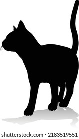 A silhouette cat pet animal detailed graphic