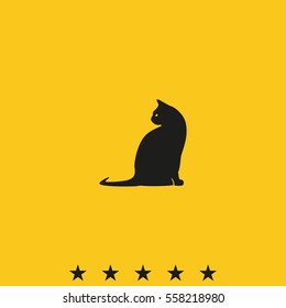 Silhouette of cat. Pet illustration.