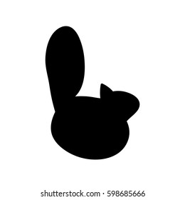 Silhouette of a cat with raised tail on a white background vector