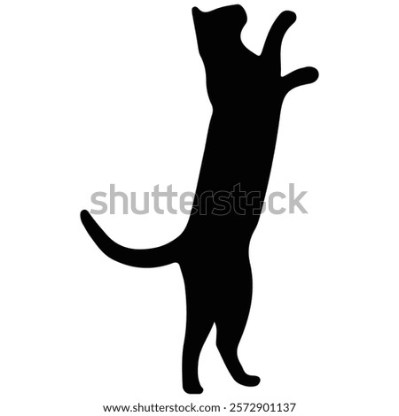 Silhouette of a Cat Reaching