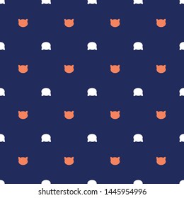 Silhouette of a cat. Seamless pattern on blue background