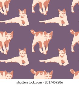silhouette cat seamless pattern vector scarf isolated background repeat wallpaper
