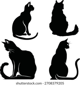 Silueta del conjunto del gato