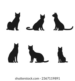 silhouette of a cat in a simple pose