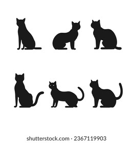 silhouette of a cat in a simple pose