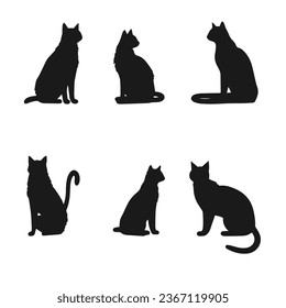 silhouette of a cat in a simple pose