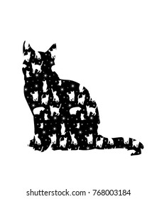  silhouette of a cat sitting