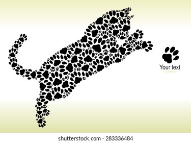 Silhouette of cat from traces