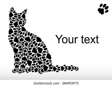 Silhouette of cat from traces