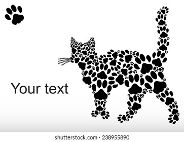 Silhouette cat from cat tracks