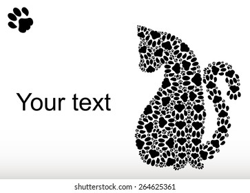 The silhouette of a cat from cat tracks