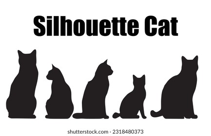 Silhouette cat vector design collection