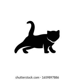 Silhouette cat vector illustration design with black and white colour