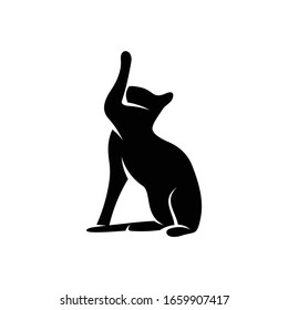 Silhouette cat vector illustration design with black and white colour