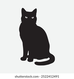 Silhouette of a cat. Vector image isolated on white background.