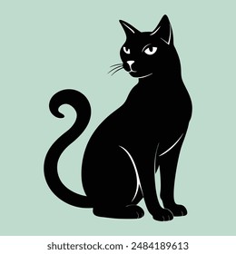 Silhouette of a Cat vector logo design. Vector cat silhouette view side for retro logos, Isolated on a white background. Cat silhouettes set, large pack of vector silhouette design, isolated white