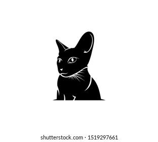 Silhouette of a cat vector, simple illustration