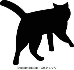 Silhouette of a cat walking away