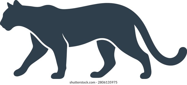 Silhouette of a cat walking gracefully against a plain background, symbolizing agility and elegance