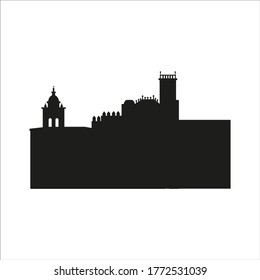 silhouette cathedral of orense city in spain