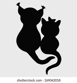 silhouette of cats