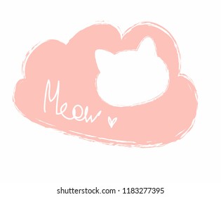 Silhouette of a cat's head vector illustration. print for textiles