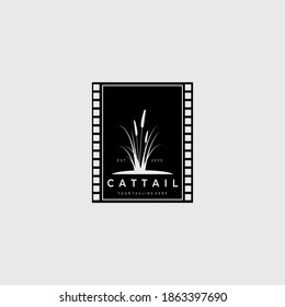 diseño de ilustraciones vectoriales de silhouette cattail