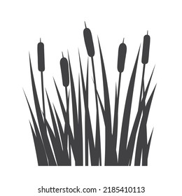 Silhouette Cattail Reed Bulrush Plant Vector Stock Vector (Royalty Free ...