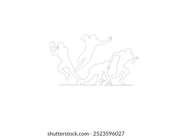 The silhouette of caucasian rugby men's player isolated on white background cartoon vector illustration, label, sticker of people football vector image is a game premium.