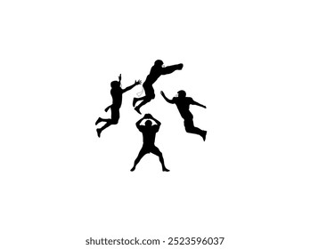 The silhouette of caucasian rugby men's player isolated on white background cartoon vector illustration, label, sticker of people football vector image is a game premium.