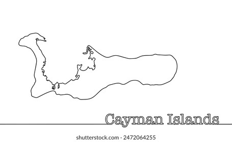 Silhouette of the Cayman Islands. Map of geographical boundaries. Vector illustration for different uses.