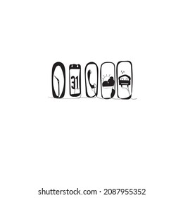 silueta en el menú del teléfono móvil y aplicaciones de telefonía celular ilustración icono vector línea continua