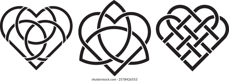 silhouette celtic knot heart symbols