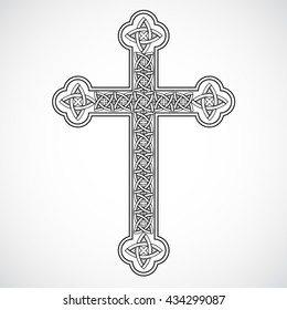 silhouette celtic ornament cross / vector illustration