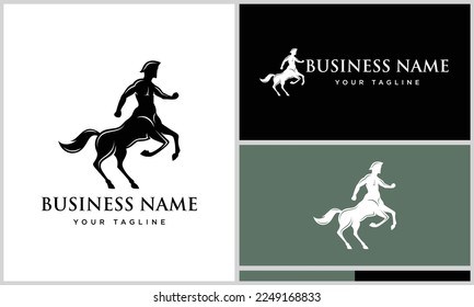 plantilla de logotipo de ejecución de centaur de silhouette