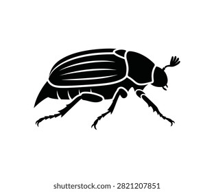 Silhouette of a chafer beetle or June bug for nature design