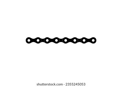 Silhouette of the Chain for Motorcycle, Bike or Bicycle, Machinery, for Art Illustration, Logo Type, Pictogram, Website or Graphic Design Element. Vector Illustration  