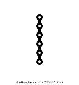 Silhouette of the Chain for Motorcycle, Bike or Bicycle, Machinery, for Art Illustration, Logo Type, Pictogram, Website or Graphic Design Element. Vector Illustration  