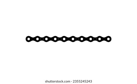 Silhouette of the Chain for Motorcycle, Bike or Bicycle, Machinery, for Art Illustration, Logo Type, Pictogram, Website or Graphic Design Element. Vector Illustration  