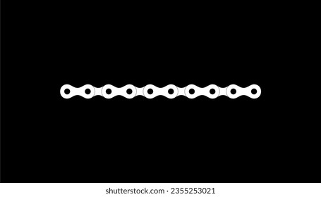 Silhouette of the Chain for Motorcycle, Bike or Bicycle, Machinery, for Art Illustration, Logo Type, Pictogram, Website or Graphic Design Element. Vector Illustration  