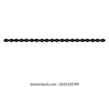 Silhouette of the Chain for Motorcycle, Bike or Bicycle, Machinery, for Art Illustration, Logo Type, Pictogram, Website or Graphic Design Element. Vector Illustration  
