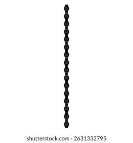 Silhouette of the Chain for Motorcycle, Bike or Bicycle, Machinery, for Art Illustration, Logo Type, Pictogram, Website or Graphic Design Element. Vector Illustration  