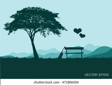 silhouette of chair sunset
