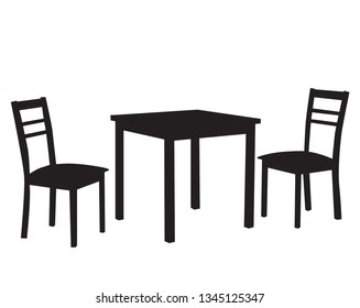 silhouette of a chair and two chairs