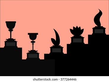 Silhouette Chalice on Stairs