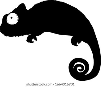 Silhouette of a chameleon. Vector illustration.